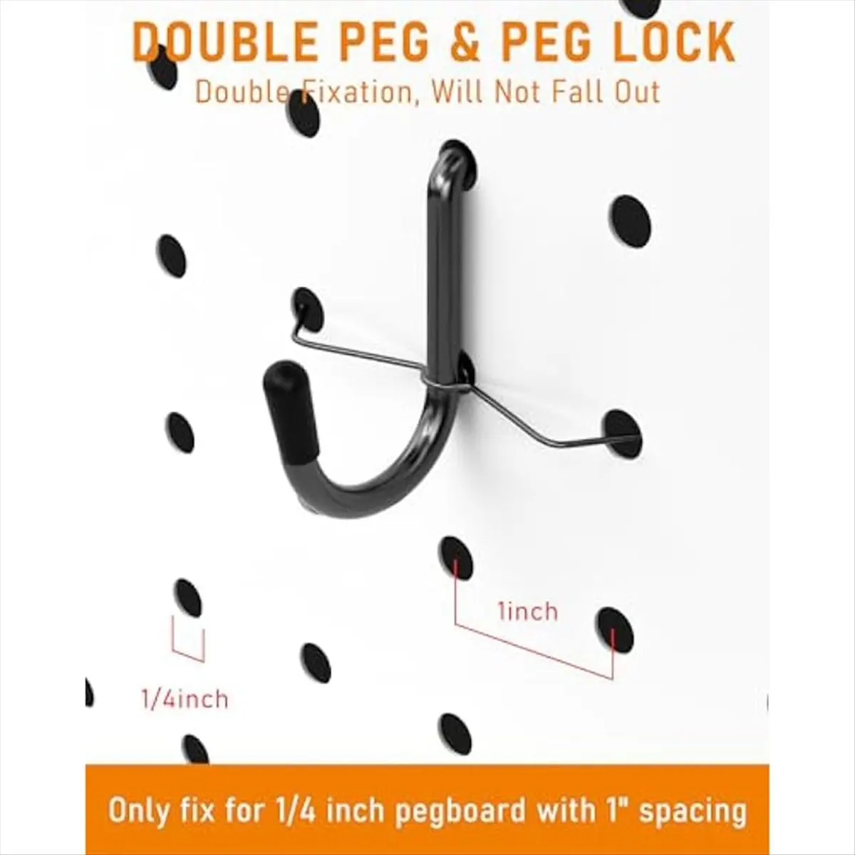 ABVS 176PCS Pegboard Hooks Set,1/4Inch Metal Peg Board Hook Assortment with Peg Lock Pegboard Accessories for Garage Wall