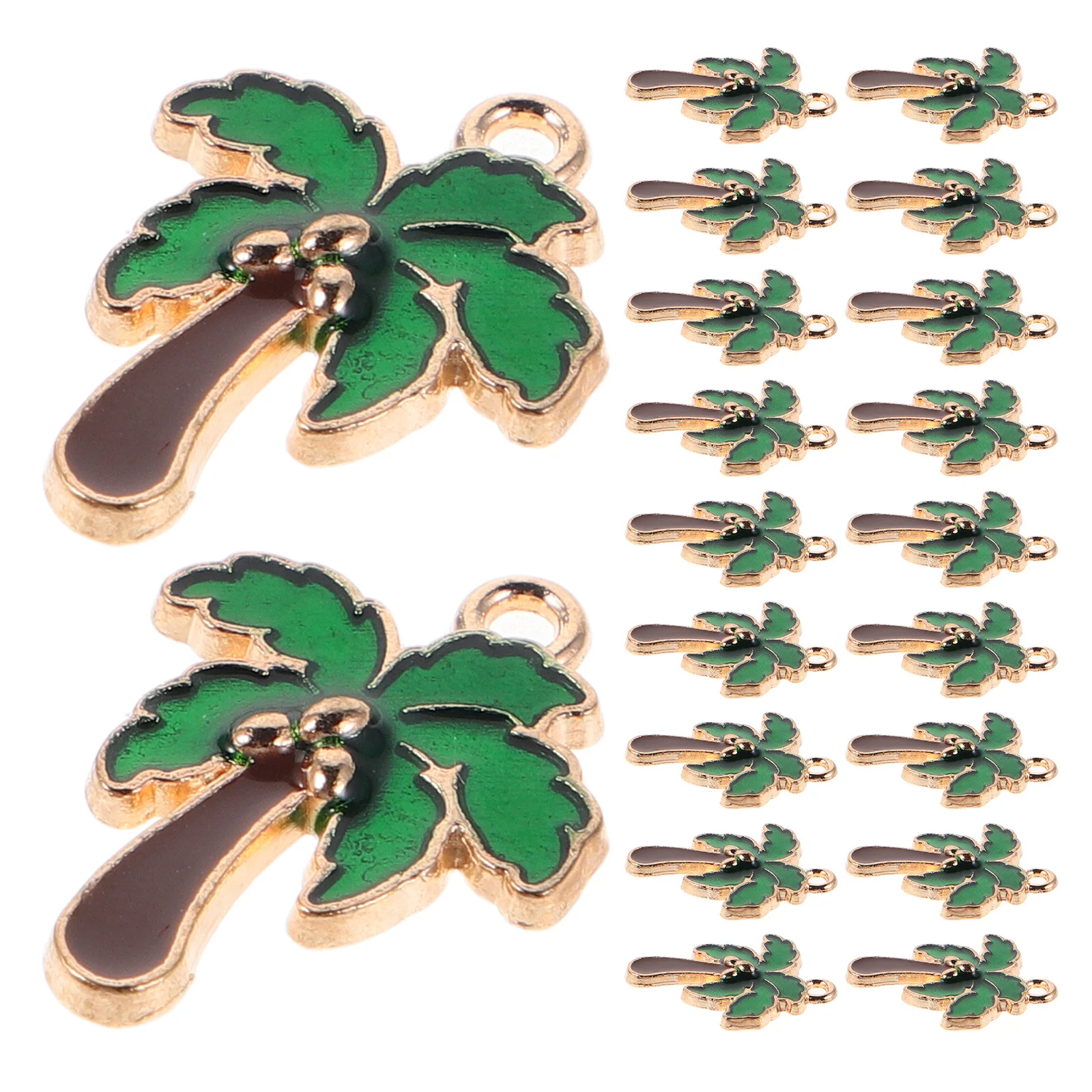 

80Pcs Hawaii Style Coconut Tree Charms Enamel Pendant DIY Jewelry Making Accessories Necklace Earrings Tropical Charms