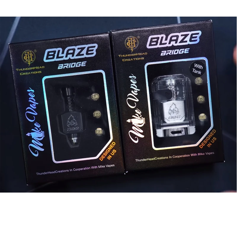 Thunderhead Creations x Mike vapes Blaze Bridge Boro rba Blaze TANK 4ml คอยล์เดี่ยวแบบไม่มีโพสต์3.0/2.5/2.0/1.2mm Airflow