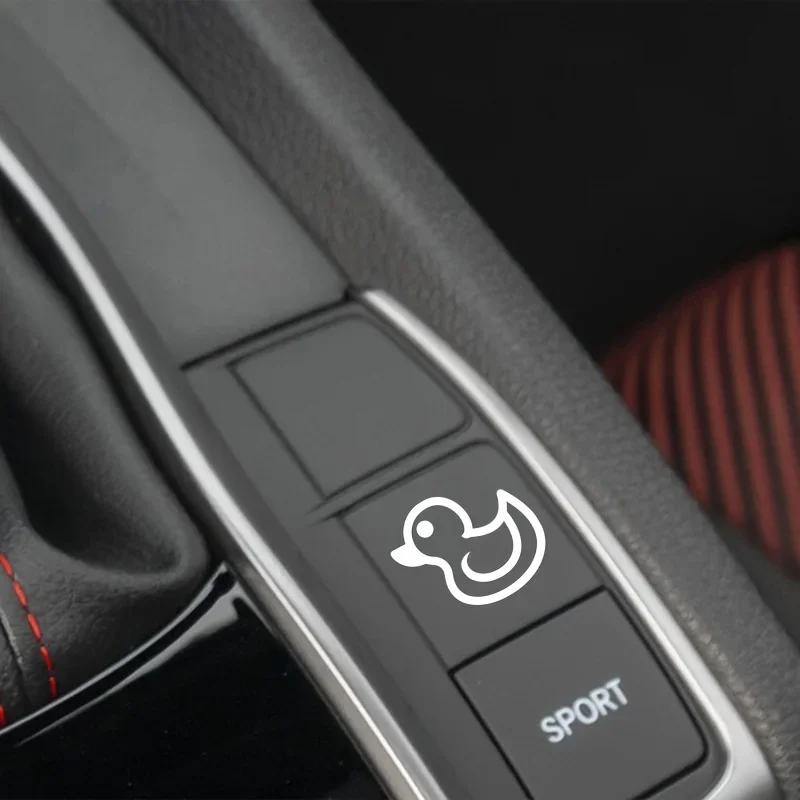 Car Button Duck Stickers 2PCS Durable Adhesive Vinyl Decals for Dashboard Auto Decor DIY Styling Car Enthusiast Accessories