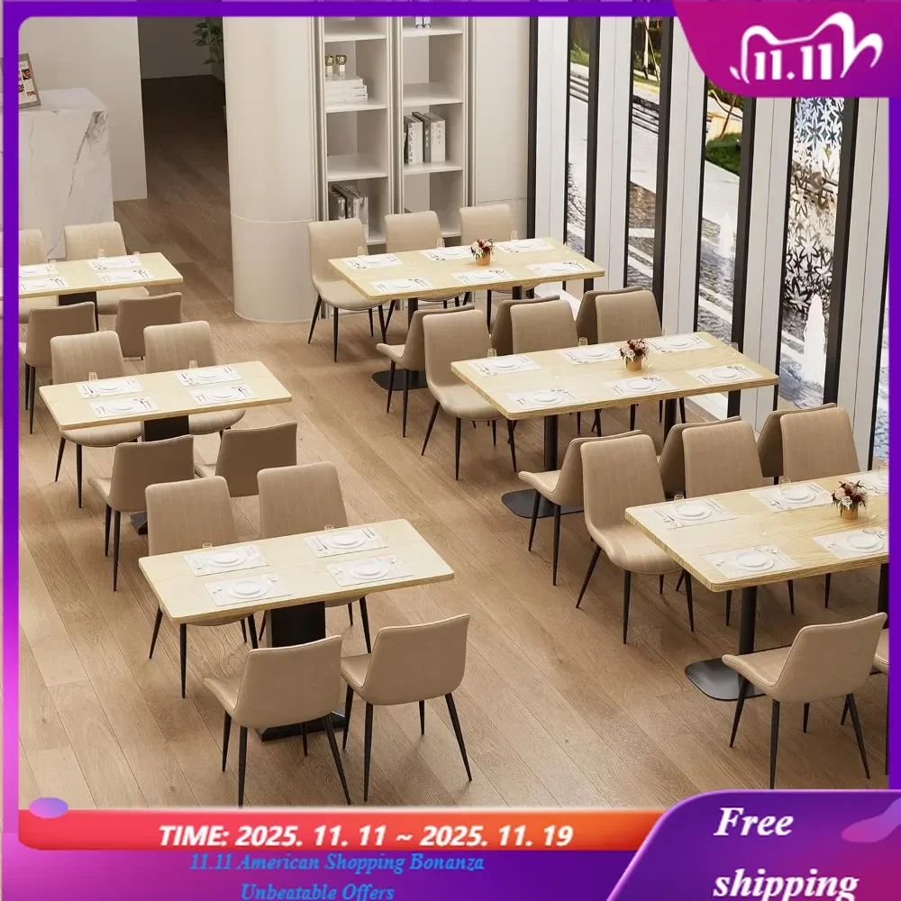 

Modern Leather Dining Chairs Set of 8 Scratch-Resistant Comfortable Upholstered Chairs for Waiting Room Reading Nook