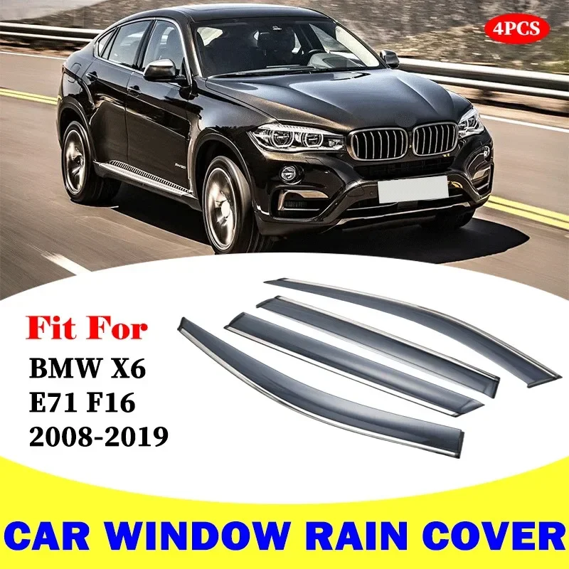 

For BMW X6 E71 F16 2008-2019 window visor car rain shield deflectors awning trim cover exterior car-styling accessories