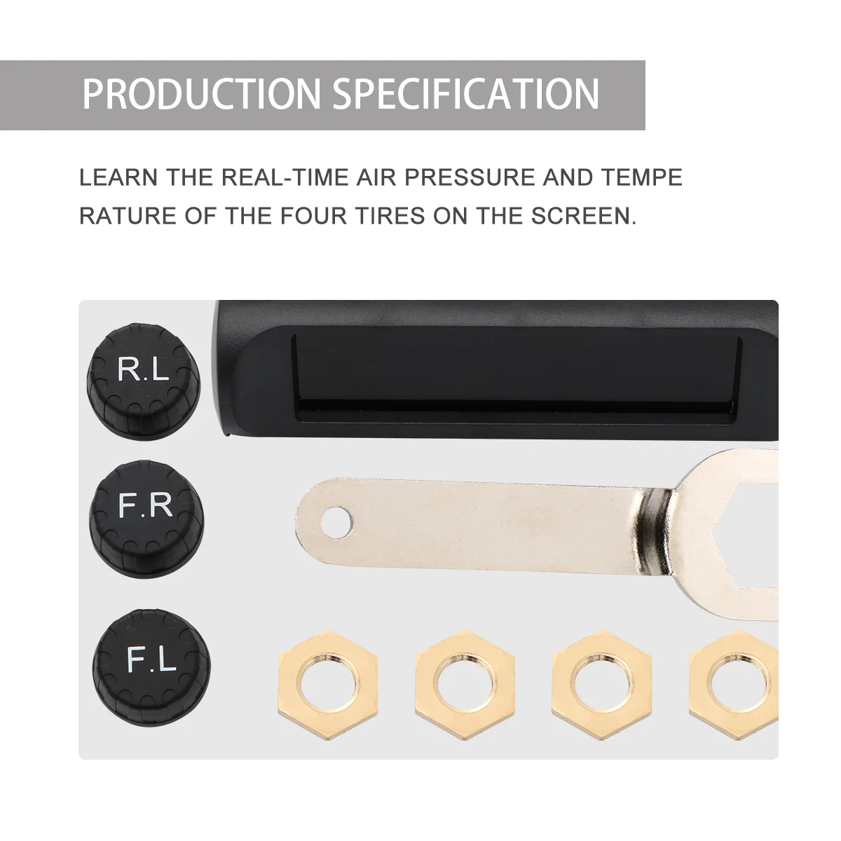 Solar Energy Universal Tire Pressure Monitor High Precision Tire Pressure with Color Screen