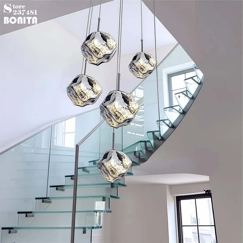 Phantom Firework Glass Pendant Light, Nordic Artistic Glowing Chandelier, Decorative Lighting for Bedroom, Hallway, Dining Room