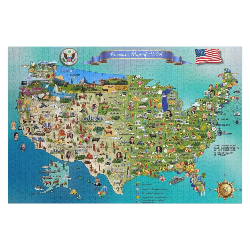 Unique USA map Jigsaw Puzzle Personalized Name Custom Gift Personalized Gift Married Custom Wood Puzzle