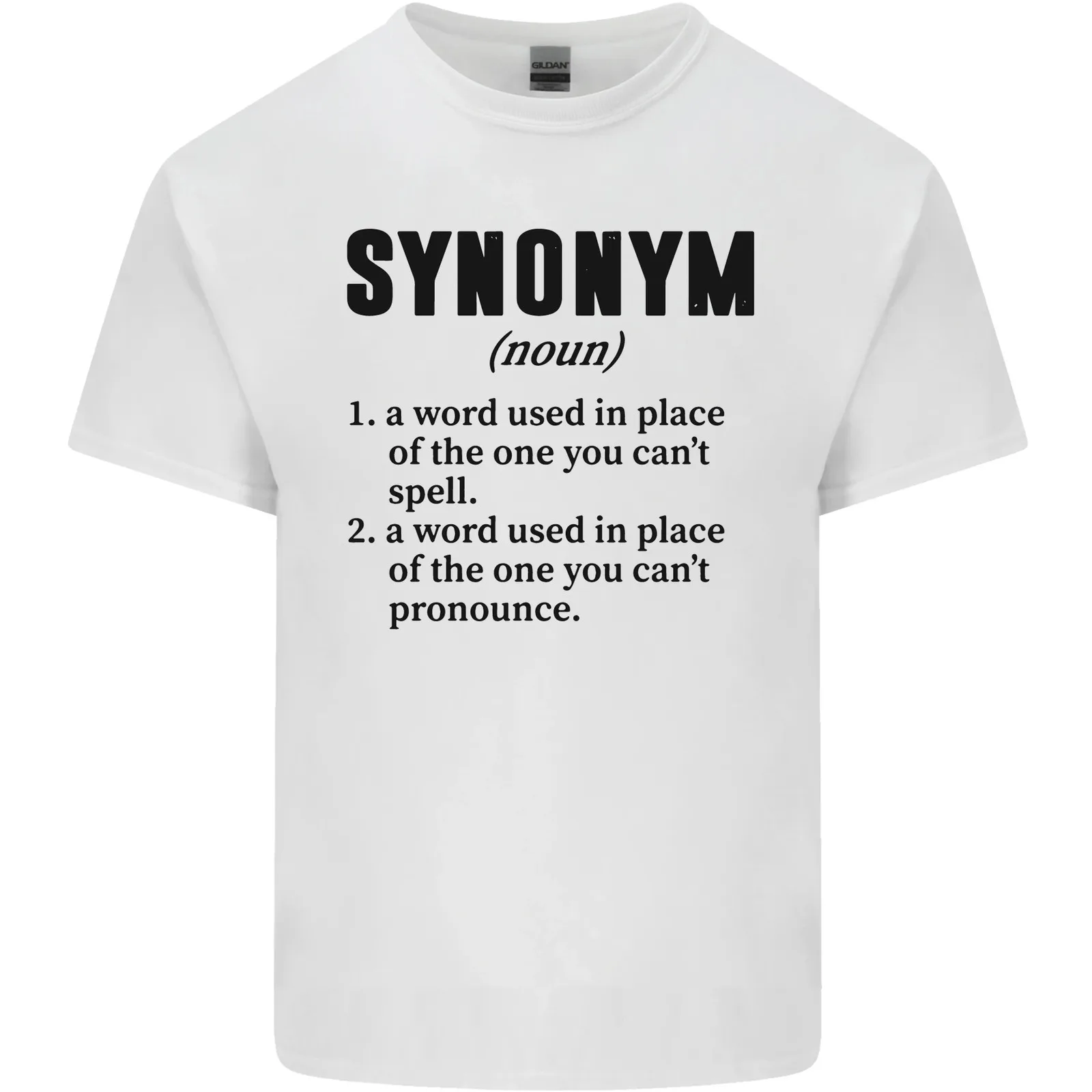 Synonymous Funny Sharp Slogan Mens Cotton T-Shirt