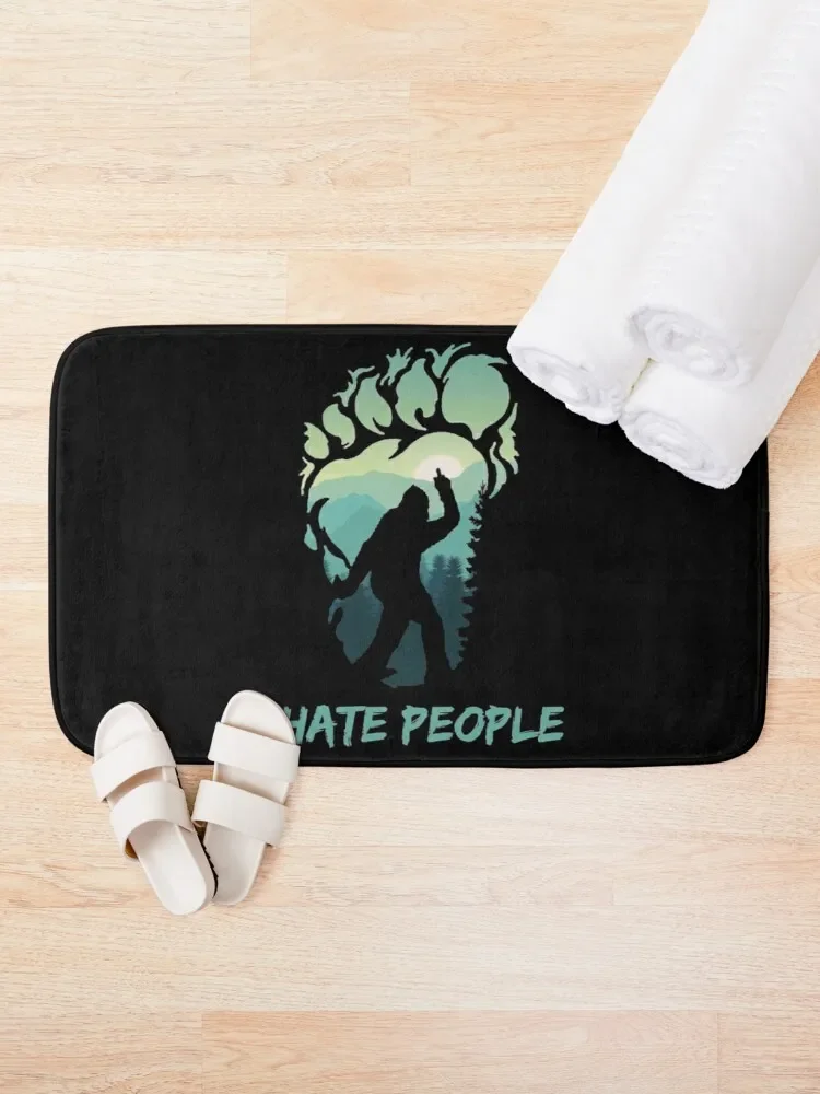 I Hate People Bigfoot T-ShirtI Hate People Bigfoot Bath Mat Carpet Anti Slip Bath Rugs Mat