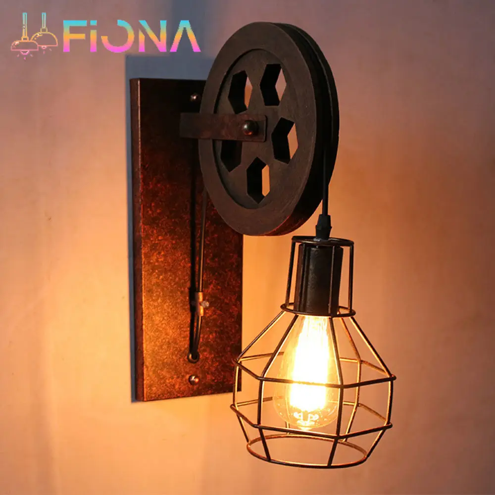 

Industrial Wall Light Retro LED Vintage Wall Lamp Shade Fixture Iron Loft Cafe Bar Adjustable Sconce Lights Wandlamp Decoration