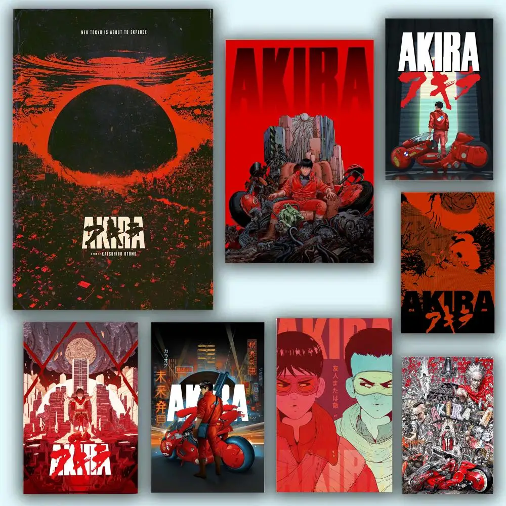 A-Akira Anime Poster Stickers Painting Mural HD Wall Decals for Bedroom Living Room Home Self-Adhesive Decor Gift