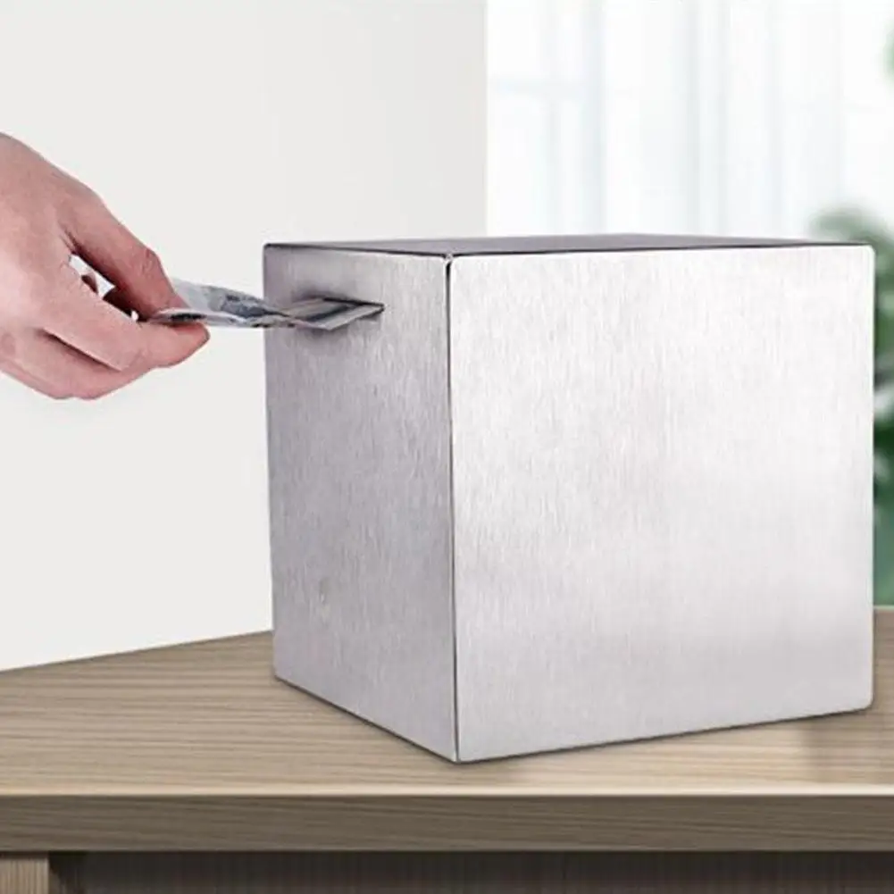 Stainless Steel Piggy Bank Safe Box Money Savings Bank For Kids Only In No Export Banknotes Large-capacity Coin Boxes