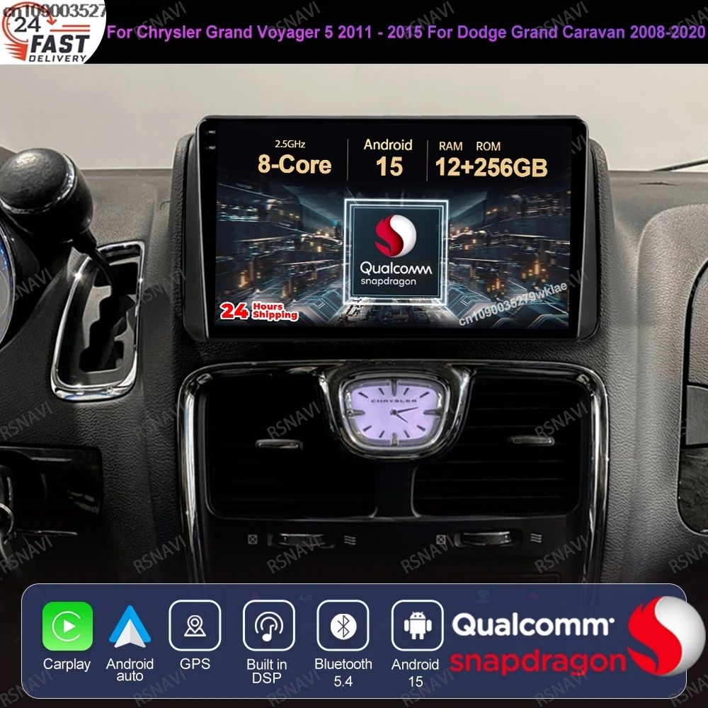 

Android 15 для Chrysler Grand Voyager 5 2011-2015 для Dodge Grand Caravan 2008-2020, головное устройство, беспроводной Carplay Auto 4G LTE DSP