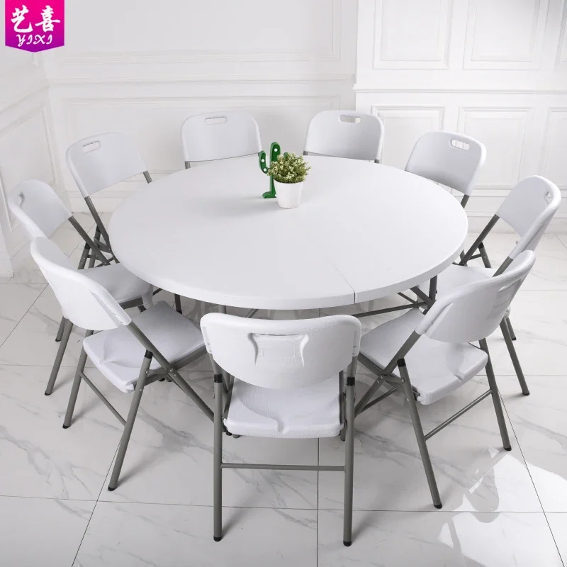 Pqf Folding round Table round Plastic Large round Table Folding Table