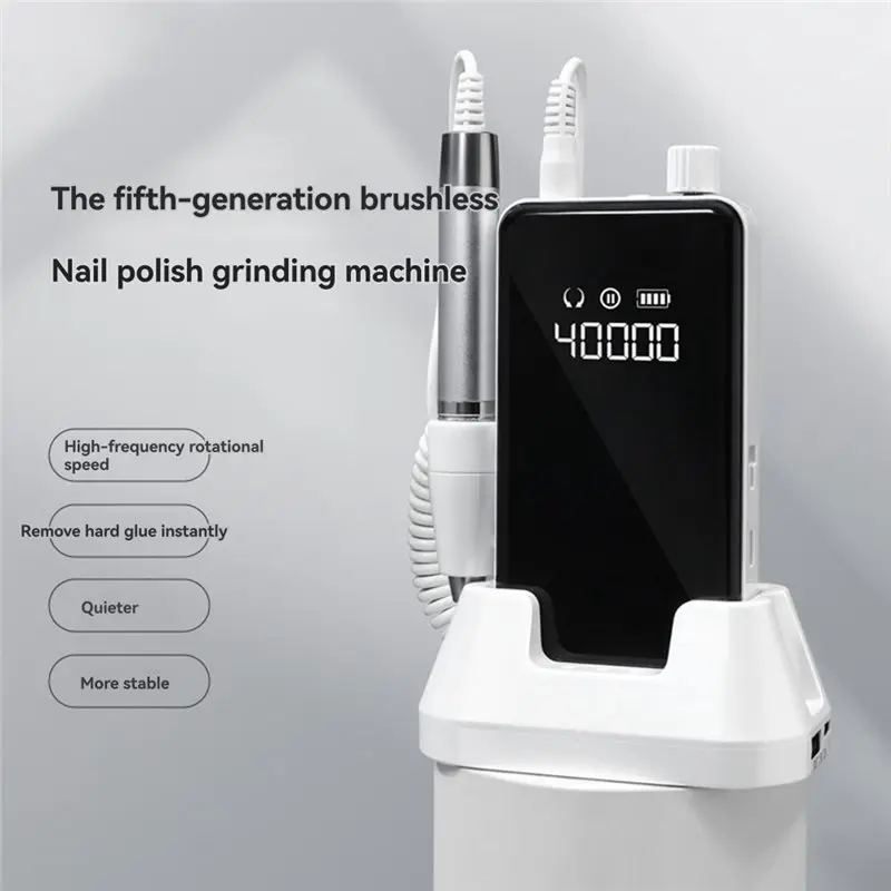 เครื่องตะไบเล็บไฟฟ้าไร้แปรงถ่าน ABIT แบบพกพา สำหรับใช้ในร้านเสริมสวย เครื่องมือขัดเล็บสำหรับลอกเจลอะคริลิค (EU) ปลั๊กแบบ EU