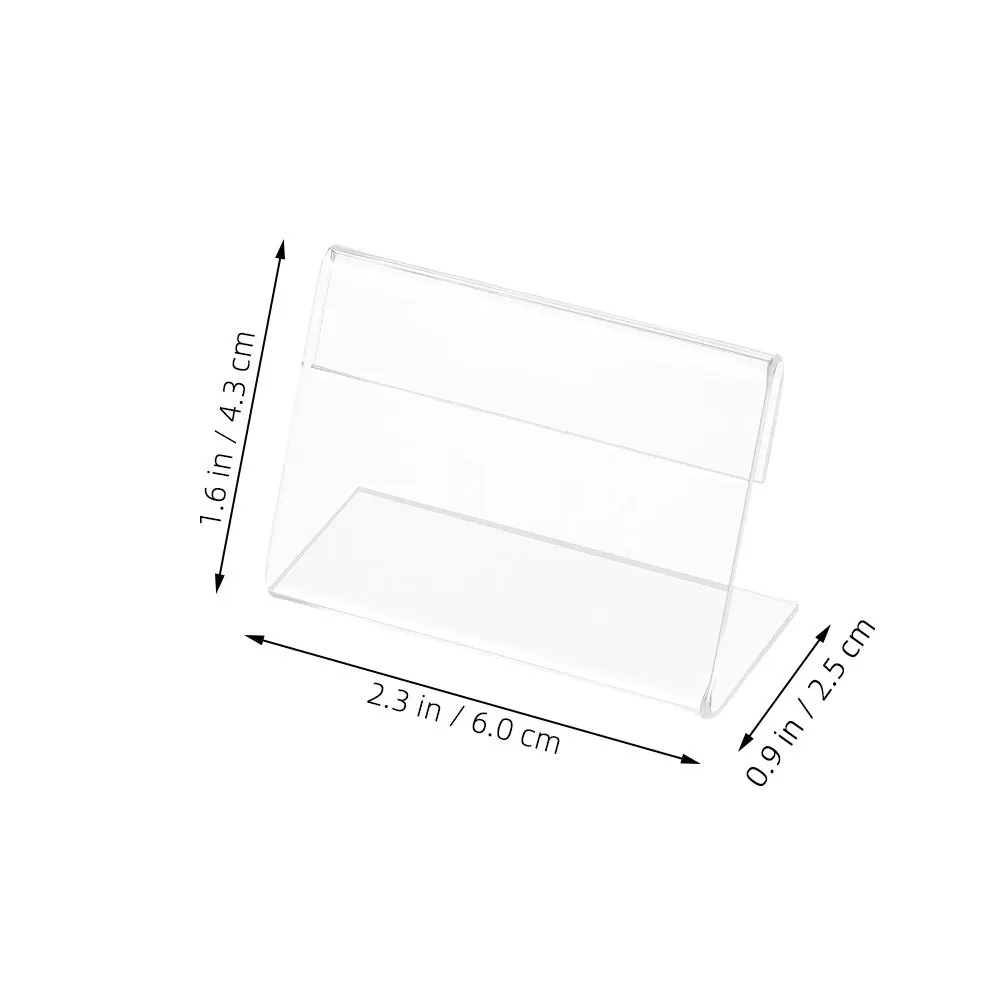 10 قطعة حامل علامة أكريليك شفاف على شكل حرف L حامل عرض واضح للبيع بالتجزئة مكتب الحدث الجدول خيمة تسجيل القائمة رف شاشة