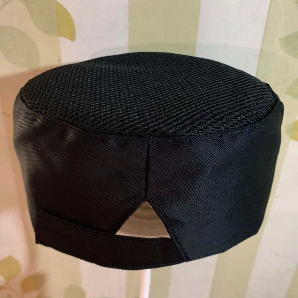Gorro de Sushi transpirable de estilo japonés, gorros planos de Chef de Color sólido resistentes al desgaste, gorro de Chef de malla cómodo para cocinero
