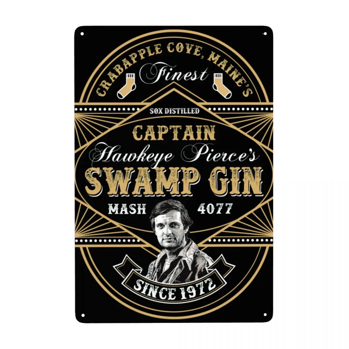 Retro MASH 4077 Swamp Gin Metal Sign Custom Tin Plaque Restaurant Wall Decor Decorations Art