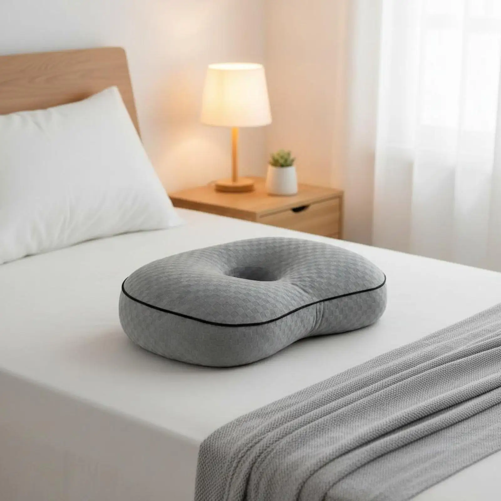 Innovative Ear Protection Pillow with Hollow Center Lateral Sleeper Pillow for Pierced Ears and Post Surgery Rest
