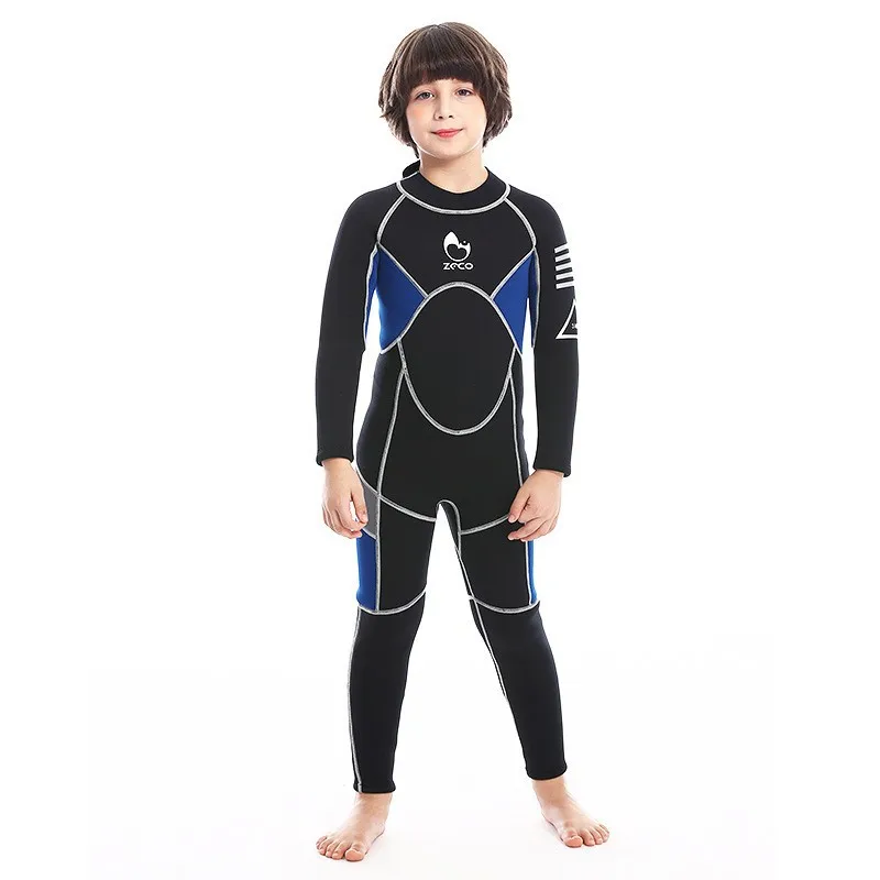 Roupa de mergulho infantil de 3mm, peça única, quente, meninos e meninas, mergulho, surf, protetor solar, água-viva, mangas compridas