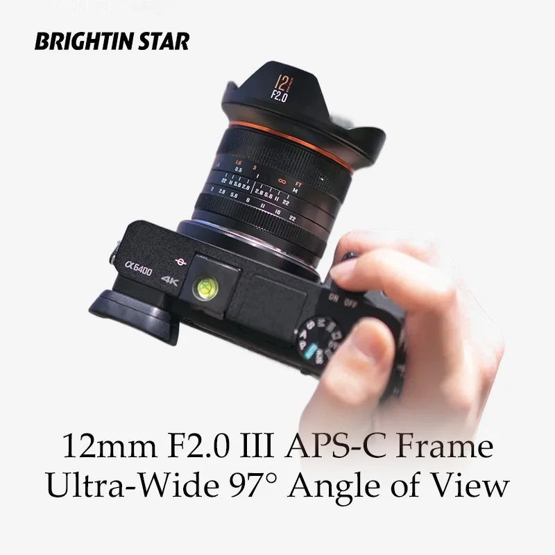 Brightin Star 12mm F2.0 III APS-C Wide-Angle Big Aperture Cameras Lens for Canon EF-M/RF, Nikon Z, M4/3, Sony E, Fuji X Mount