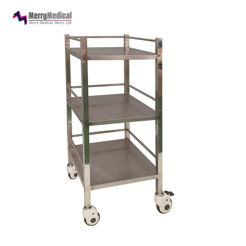 

Heavy Duty Stainless Steel 3 Shelf Instrument Trolley Lab Furniture 50X50X90cm