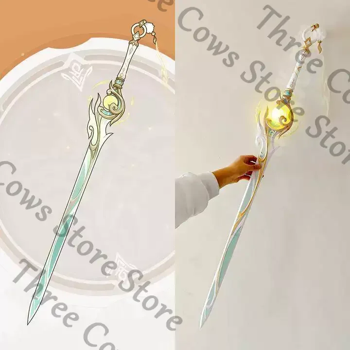 

Anime Genshin Impact Zibai Cosplay Cartoon Handmade Rapier Prop Longsword Model Long Sword Weaponry Long-sword Halloween Gift