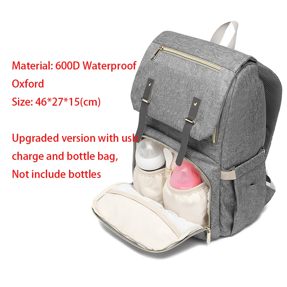 Diaper Bag Backpack for Mom USB Maternity Baby Nappy Nursing Handbags Fashion Travel Diaper Backpack for Stroller Insulation