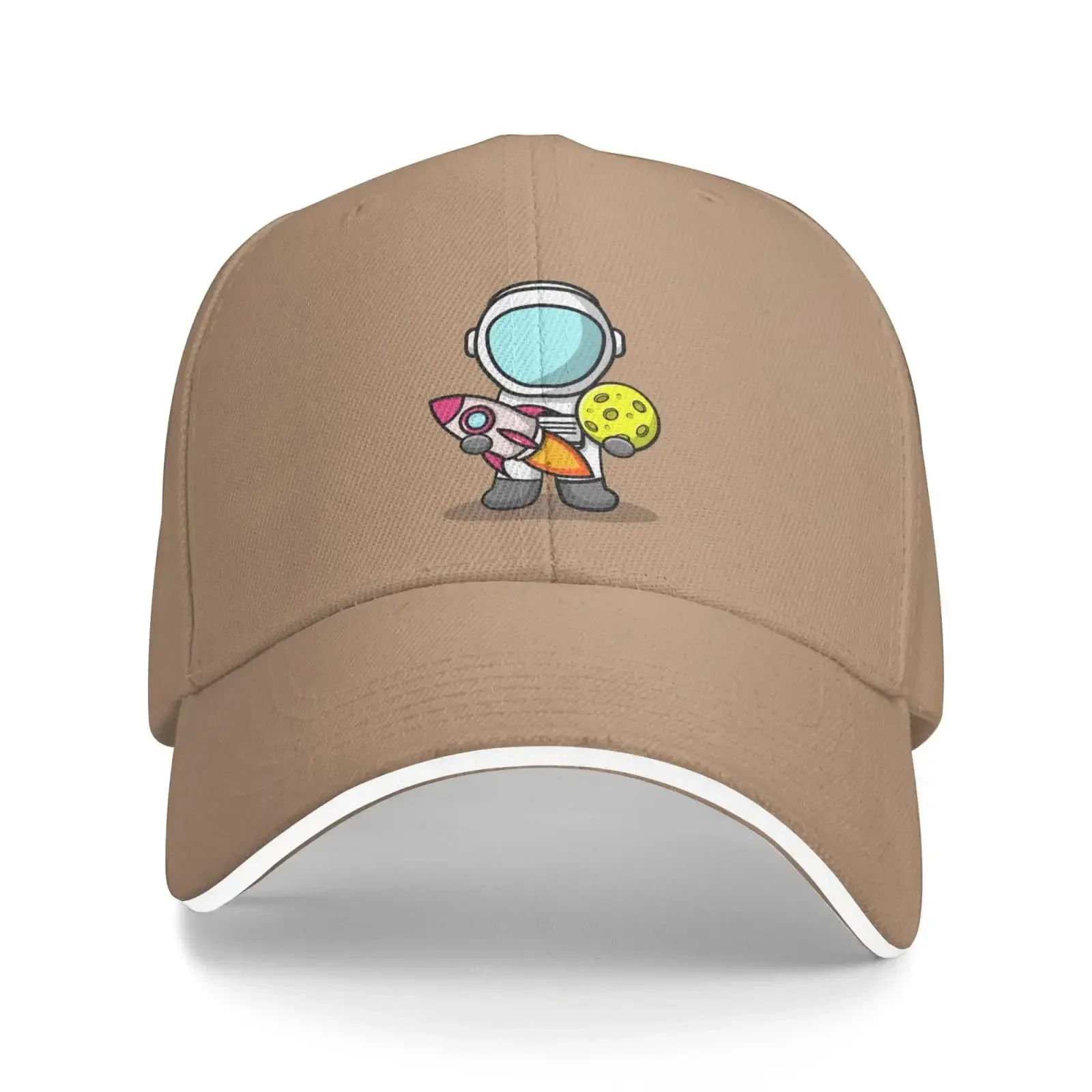 Astronauts Holding a Rocket Baseball Cap Women Men Hat Adjustable Outdoor Baseball Caps Sun Hats