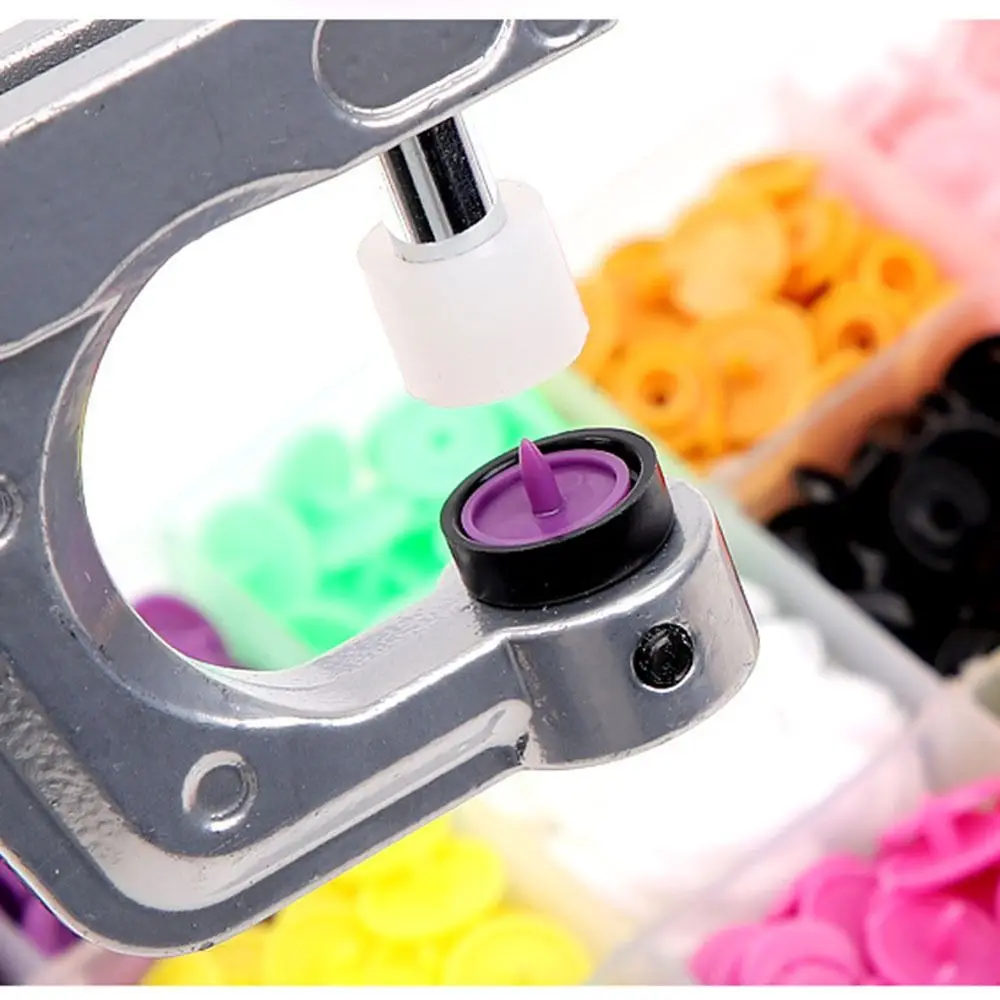Colored Snaps Fastener Pliers Kit Resin Seamless Design Snap Buttons Metal Press Pliers Auto-lock Press Stud Buttons