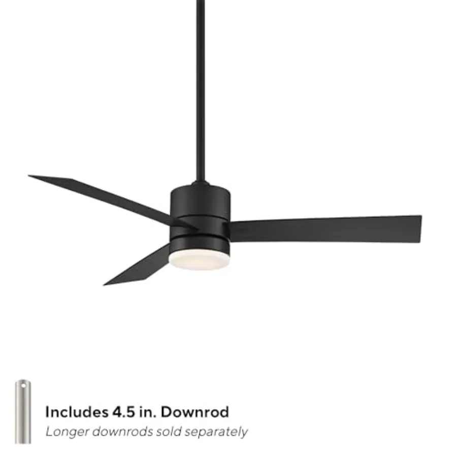 Outdoor ceiling fan with lights and remote control for San Francisco homes, matte black finish, durable weather-resistant mater