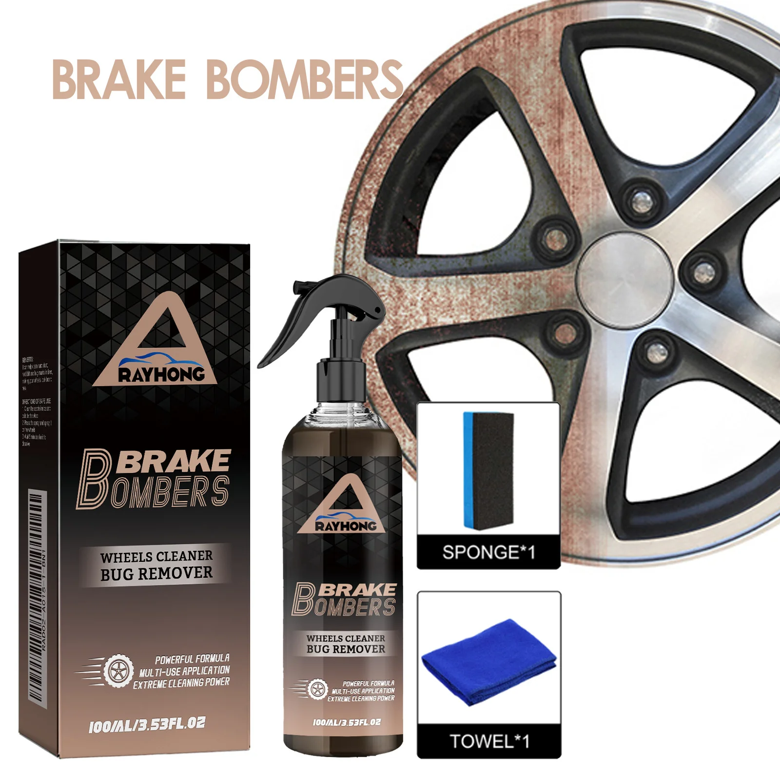 Car Wheel Cleaner Spray Dust Removal Protect Wheels And Brake Discs From Iron Rim Rust Cleaner Auto Detail Chemical Car Care