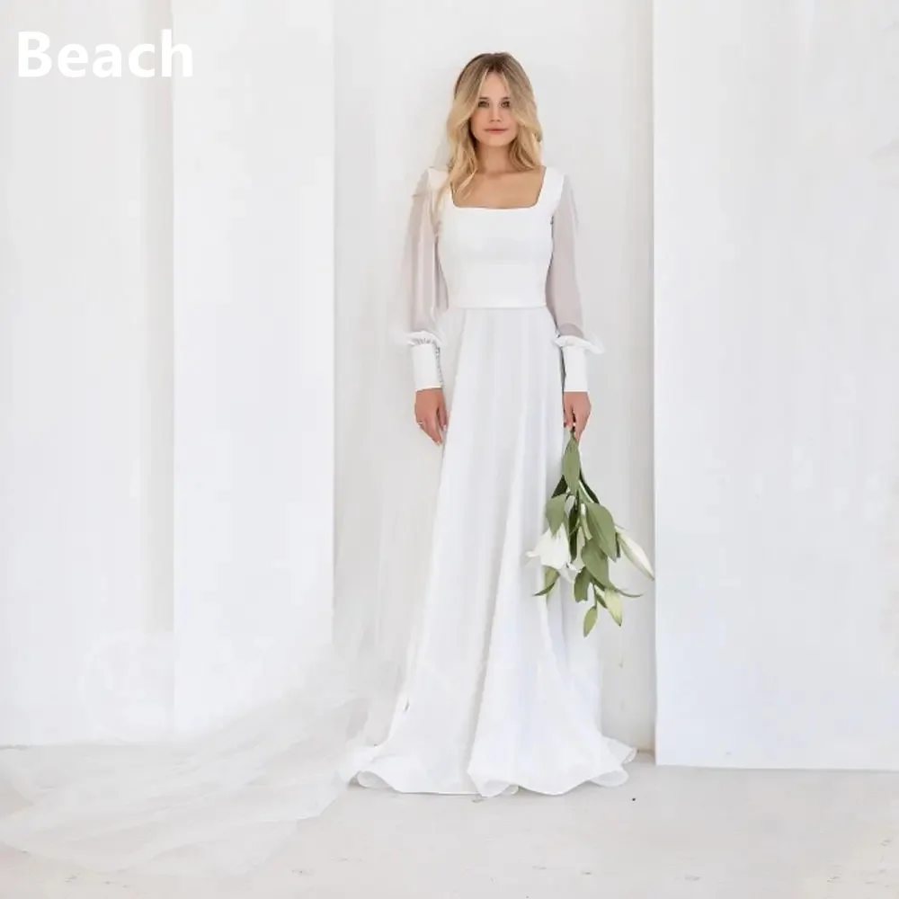 

Elegant Satin Trumpet Dress Bride Gown Backless Off Shoulder Solid Color Wedding Dresses for Women Court Train فستان الزفاف