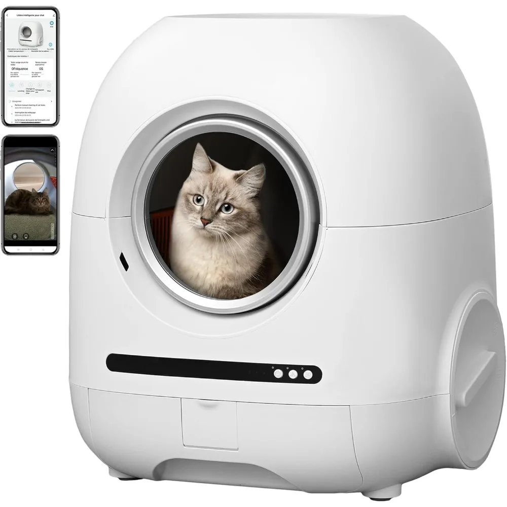 Self Cleaning Litter Box - Real-time Video/Ionic Deodorization/APP Control Smart Cat Litter Box