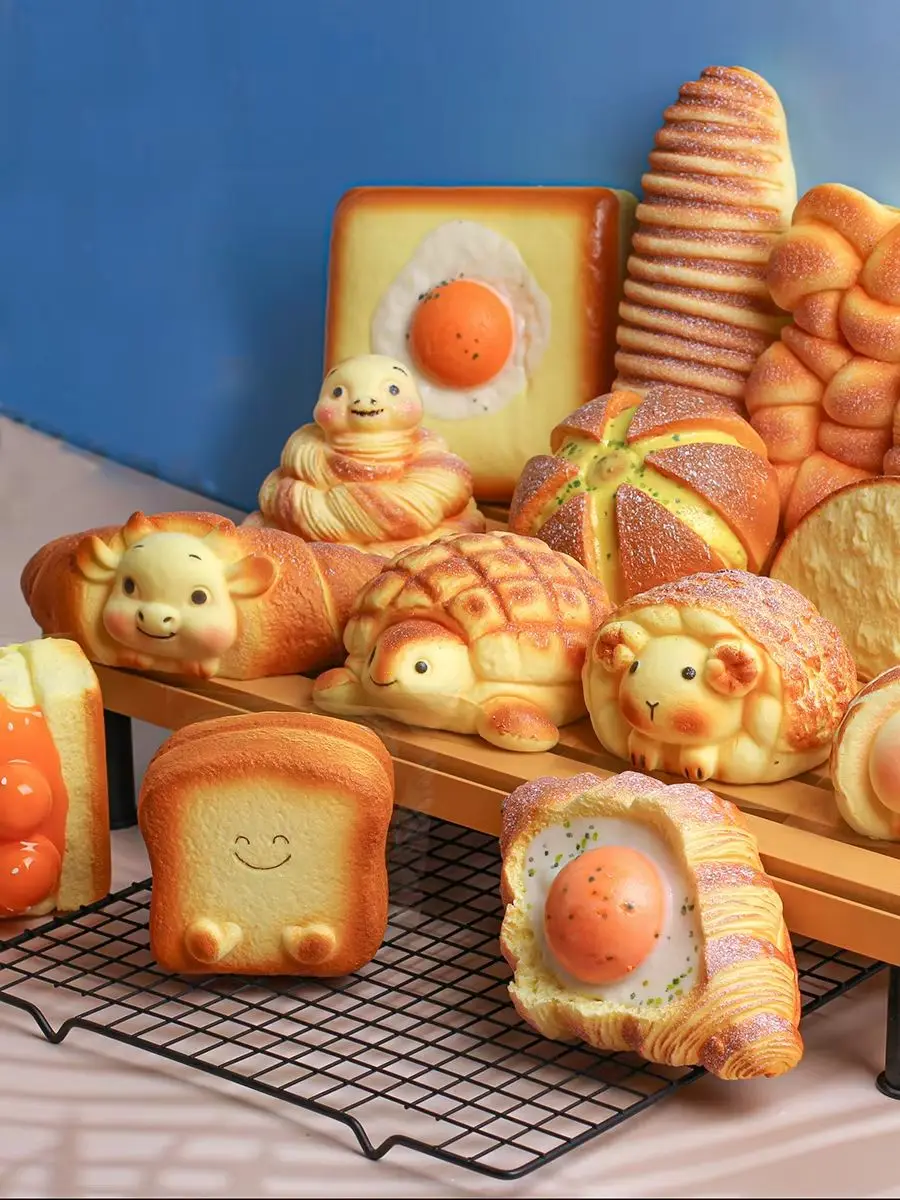 1 Stück langsam zurückfederndes Cartoon-Tier-Brot als dekorative Ornamente zum Kneifen – Detail 2