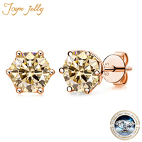 JoyceJelly GRA Certified 0.5/1/2CT Moissanite Earrings For Women Rose Gold Plated Sterling Silver 925 Jewelry Hot Sell Ear-studs