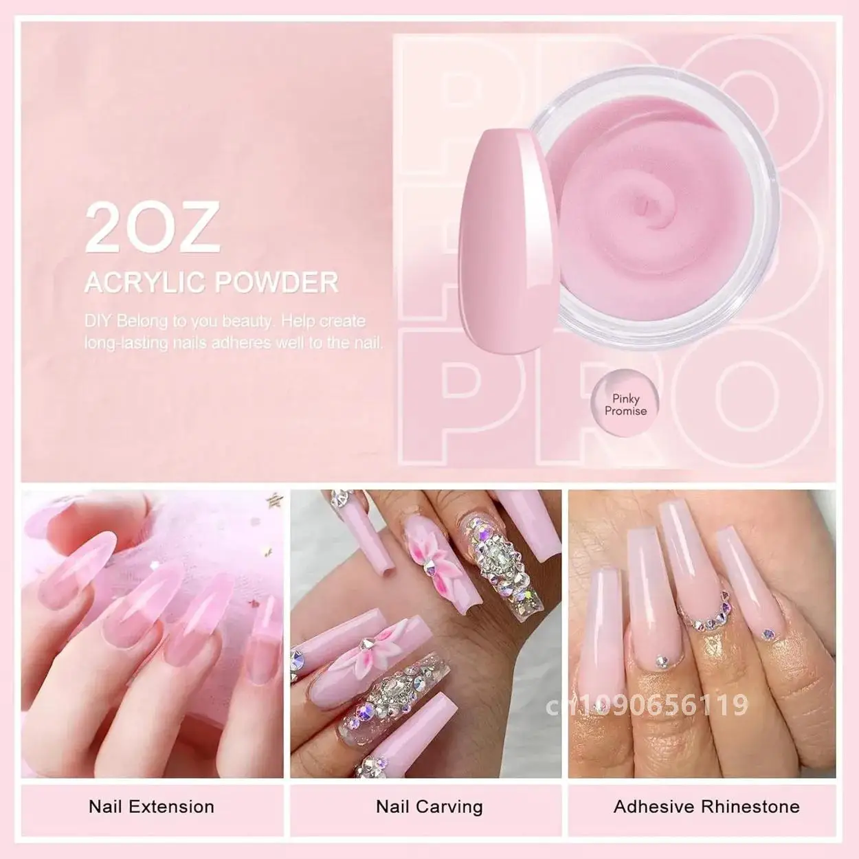 Makartt proszek akrylowy, 2 uncje brokatowy proszek do paznokci do przedłużania, wzmocnienie paznokci, Manicure Nail Art do rzeźbienia francuskich paznokci