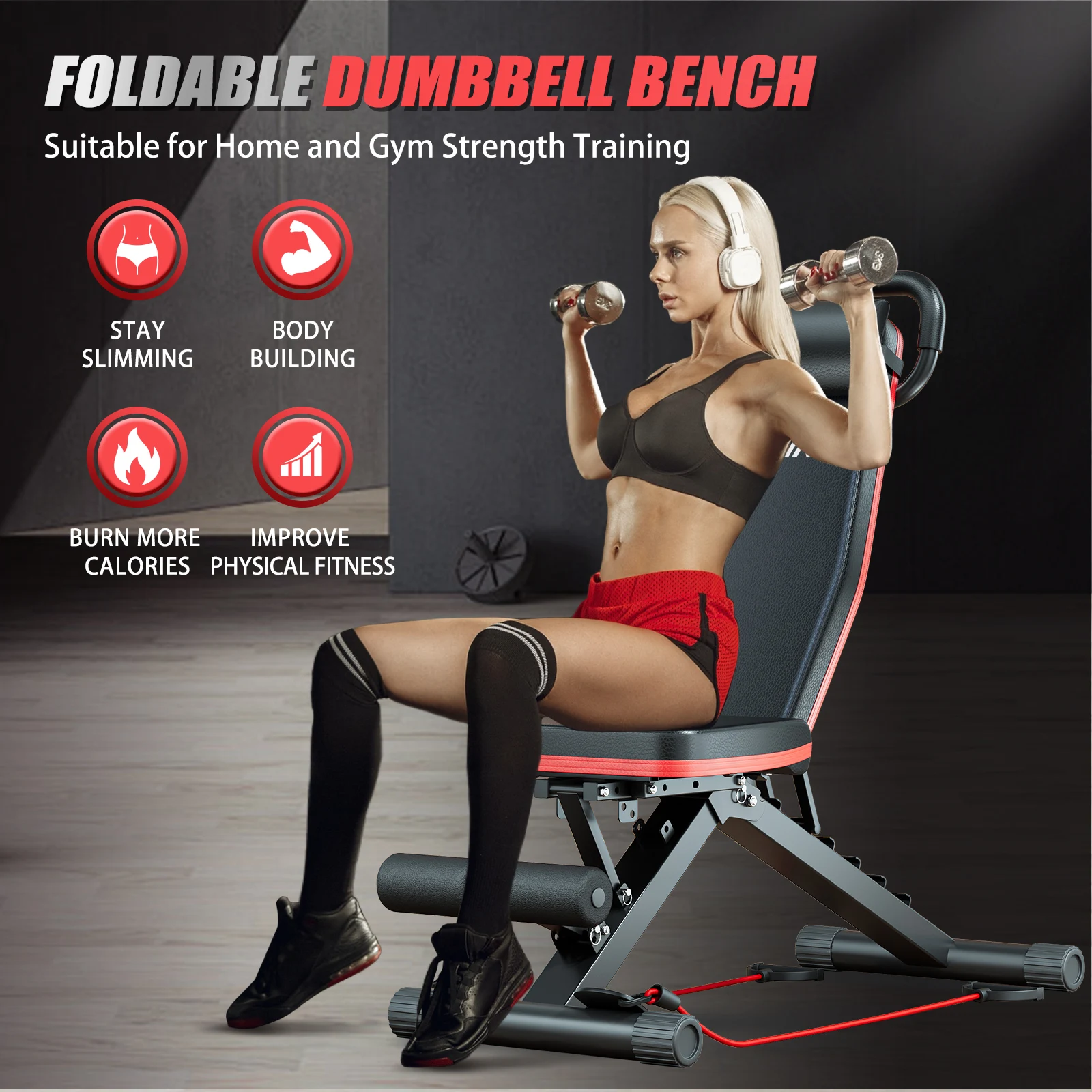 

14-In-1 Dumbbell Weight Bench Foldable Multi-Functional 1000 lbs 6 Adjustable Full Body Workout for Home Gym Strength Training