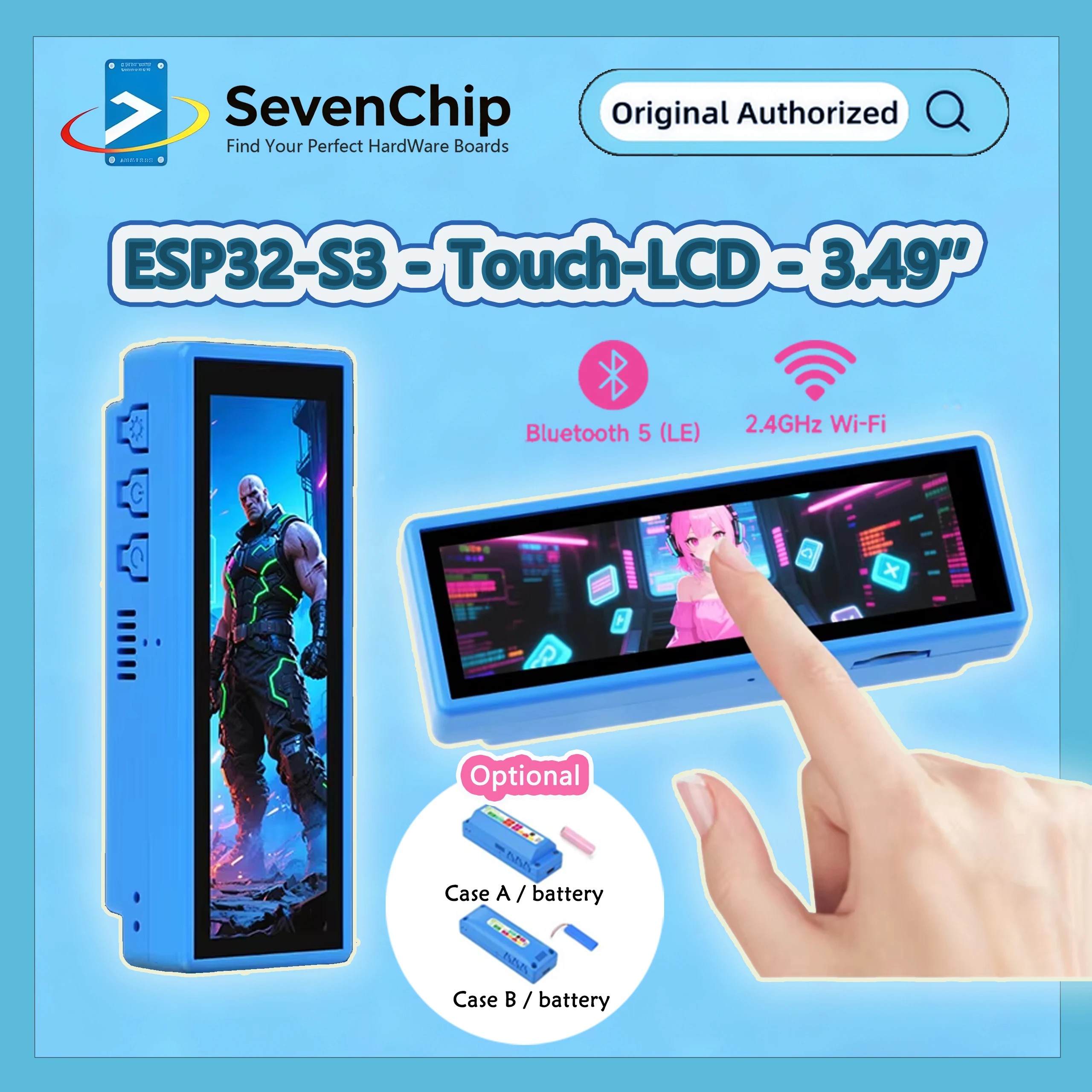 Waveshare ESP32-S3 3.49inch IPS Capacitive Touch Display,  ESP32-S3 172×640 R8 Dual-cor, High-Performance Deve Board