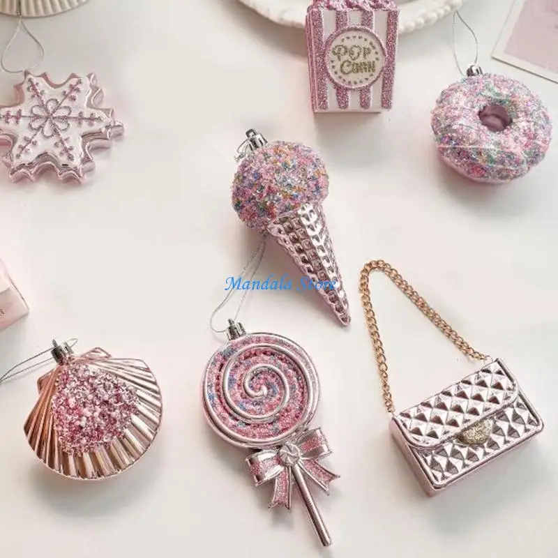 

U2JC Sparkling Christmas Tree Decoration Shatterproof Plastic Christmas Baubles Hanging Ornament For Shop Window Display