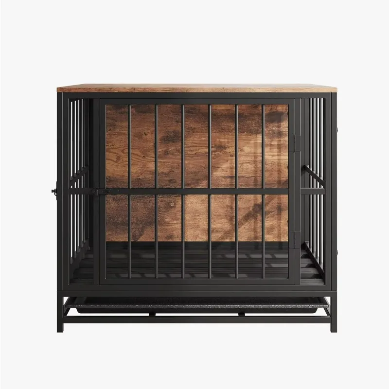 Factory Direct Compatible WithDog Crate Furniture,Wooden Dog Kennel Indoor,Heavy Duty Dog Cage with Removable Tray
