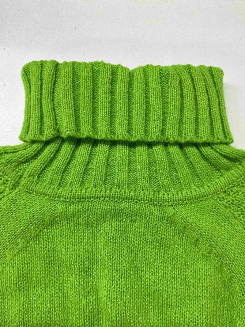 الخريف الشتاء السيدات سميكة معطف شتاء معاطف فضفاضة عادية أنثى المرأة راجلان كم محبوك سترة الياقة المدورة البلوز #5