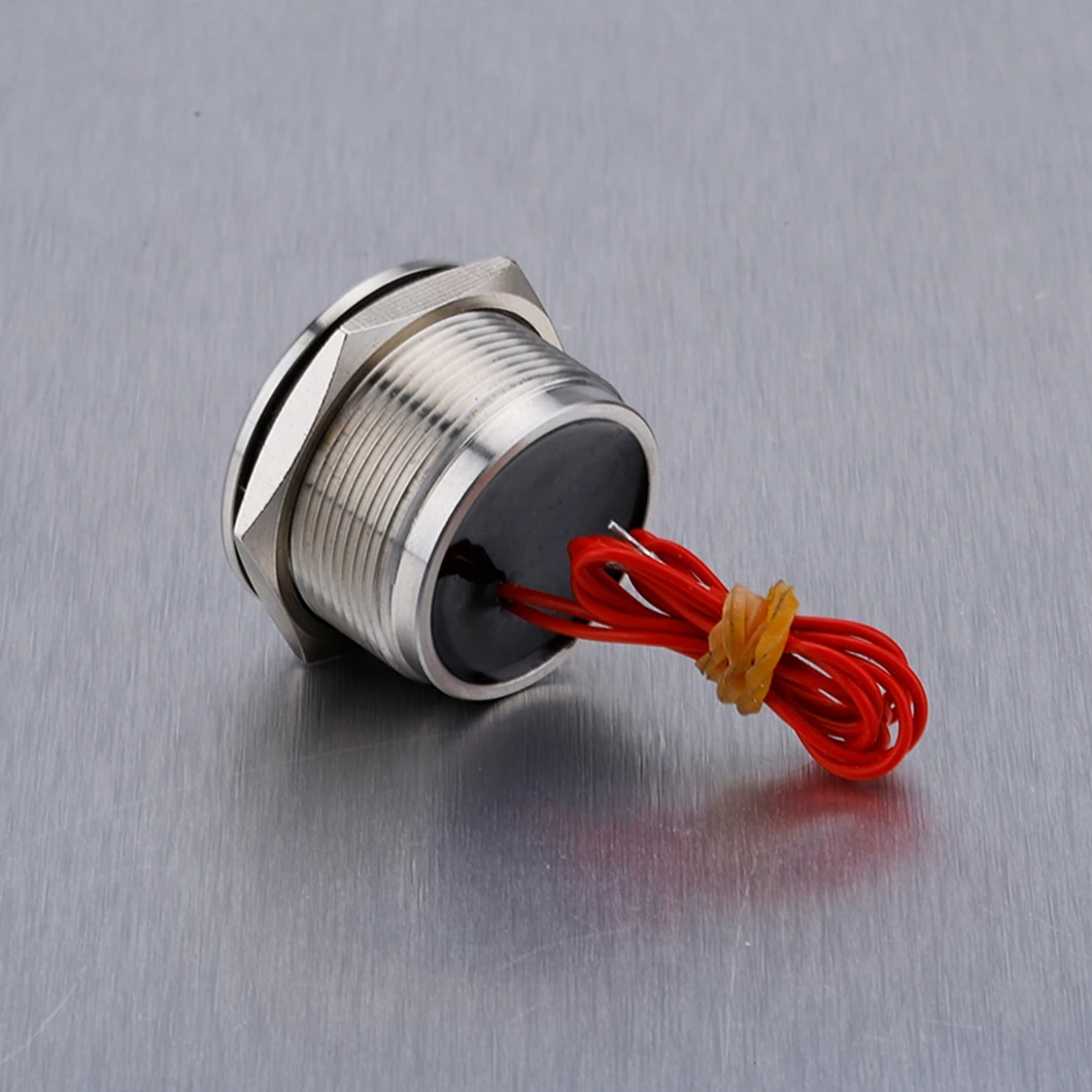 ABILKEEN 25MM Flat Round Head Self-Latching/Momentary Electric Piezo Switch 1NO with IP68 Sealed Waterproof