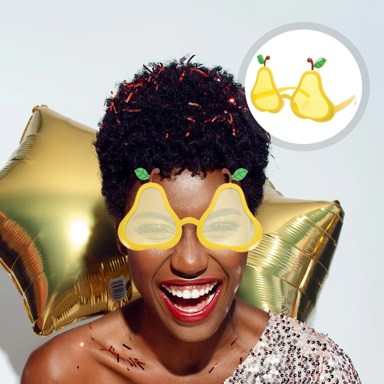 

4Pcs Pear Shape Sunglasses Unique Fun Party Stuff for Cosplay Festival Outdoor Activities Holiday Birthday Gift Accessories