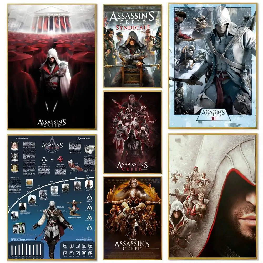 Póster de Anime A-Assassins Cool C-Creed, papel impreso para el hogar, sala de estar, dormitorio, entrada, Bar, cafetería, decoración de pintura artística