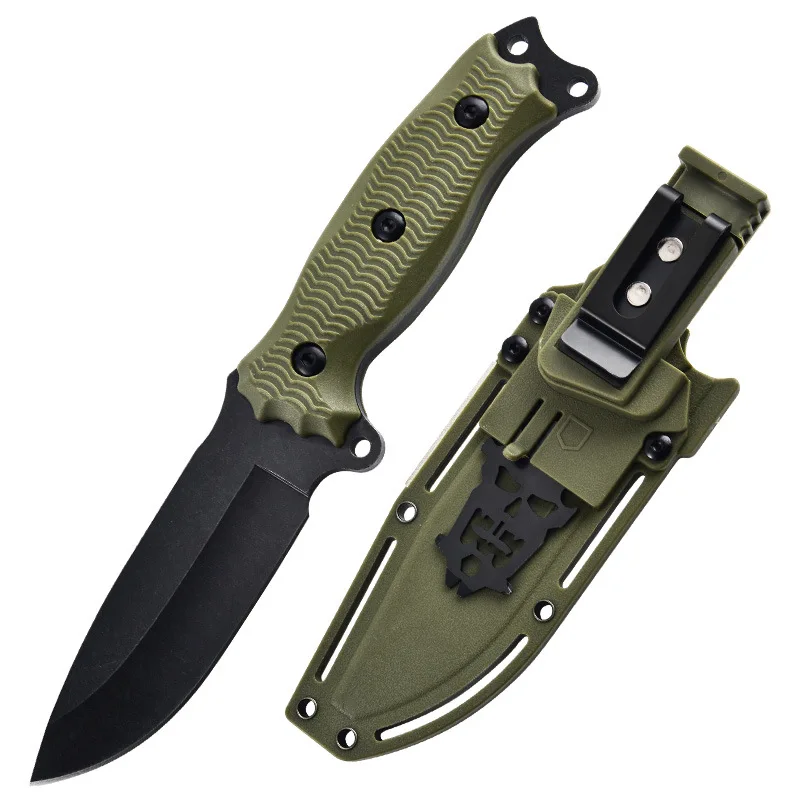 New Outdoor Tactical Knife Camping Multi-function Survival Mountaineering Outdoor Portable Straight Knife with Knife Sheath