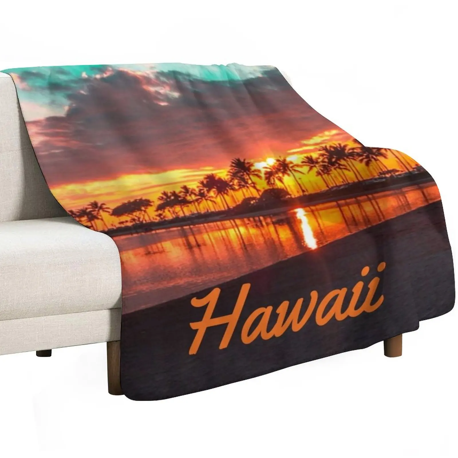 Hawaii Beach Hawaiian Islands Throw Blanket Warm Accent Blanket for Living Room Decoration