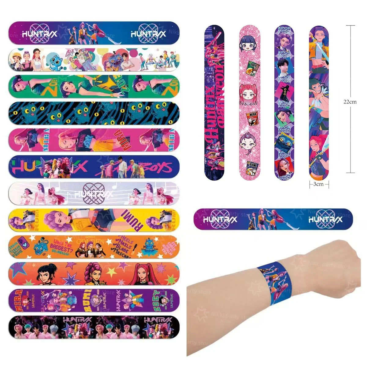 

Kpop Demon Hunters Slap Bracelet Kids K-POP Birthday Decoration Anime Wristband Child Chase Wrist Strap Toy Boys Birthday Party