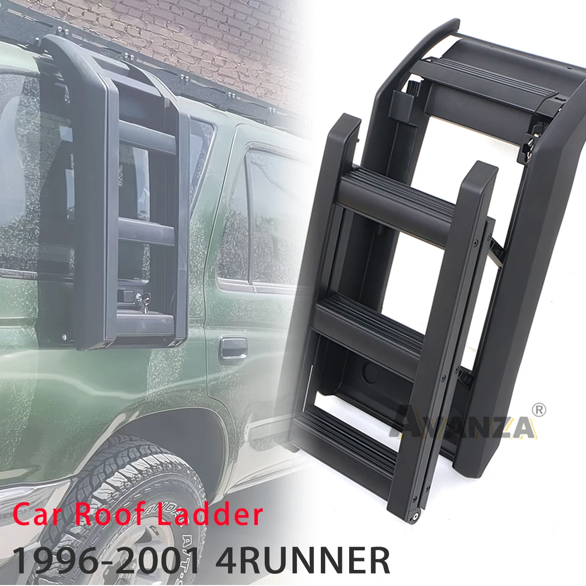

Car Ladder Roof Racks Foldable For Toyota 4Runner / Hilux Surf 1996-2001 Side Climbing Ladders Aluminum Alloy