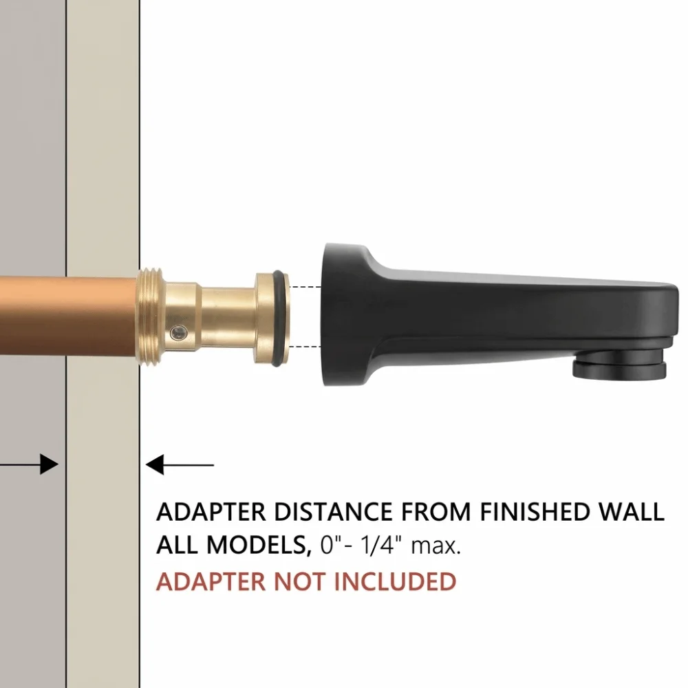 5‑1/4 Inch Bathtub Spout Solid Metal Rust‑Proof Metal Bathtub Spout Pull‑Down Style Wear‑Resistant Tub Water Outlet