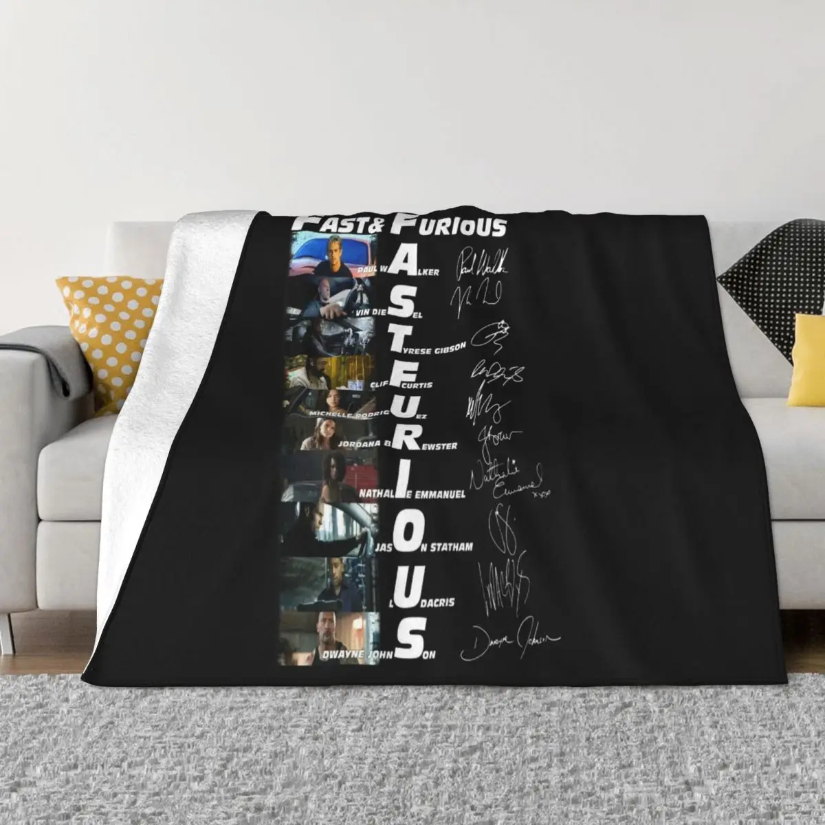 Fast And Furious Thanks For The Memories ' Black Interested Pictures Game Rock Colour Vintage Throw Blanket