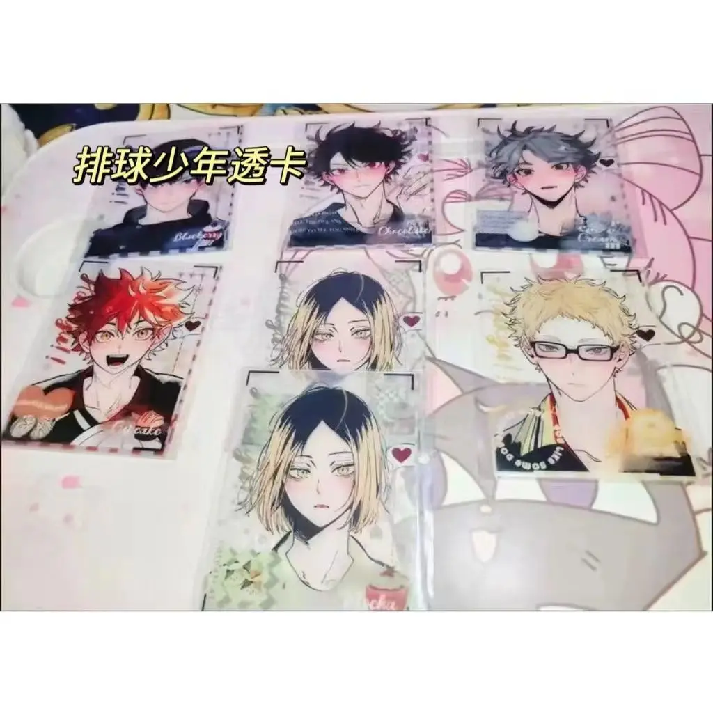 Anime Haikyuu!! Kozume Kenma Kei Tsukishima Tobio Kageyama Polaroid Transparent Card Desktop Decor Ornaments For friends Gift